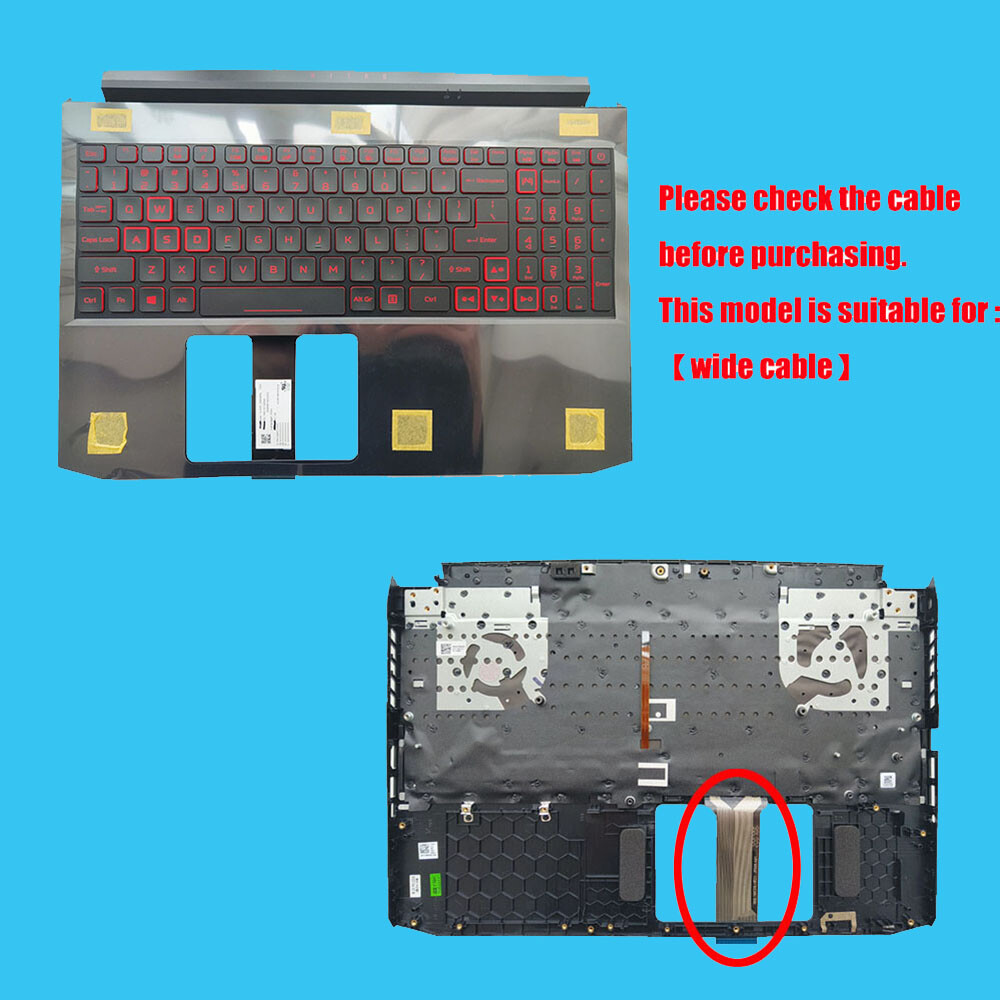 New For Acer Nitro AN515-44 AN515-55 Palmrest Backlit Keyboard 6B.Q7KN2.033 US