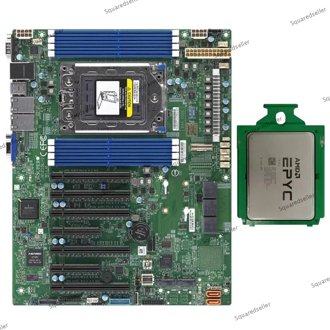 Supermicro H12SSL-i Motherboard + AMD EPYC 7K62 CPU OEM of 7642 + 3200MHz RAM