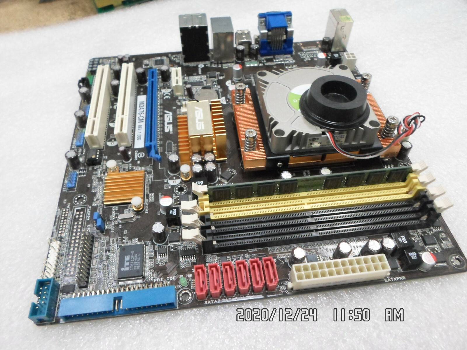 ASUS M3A76-CM MB W/ AMD ATHLON II X2 240 2.8 CPU & 1GB MEM TESTED