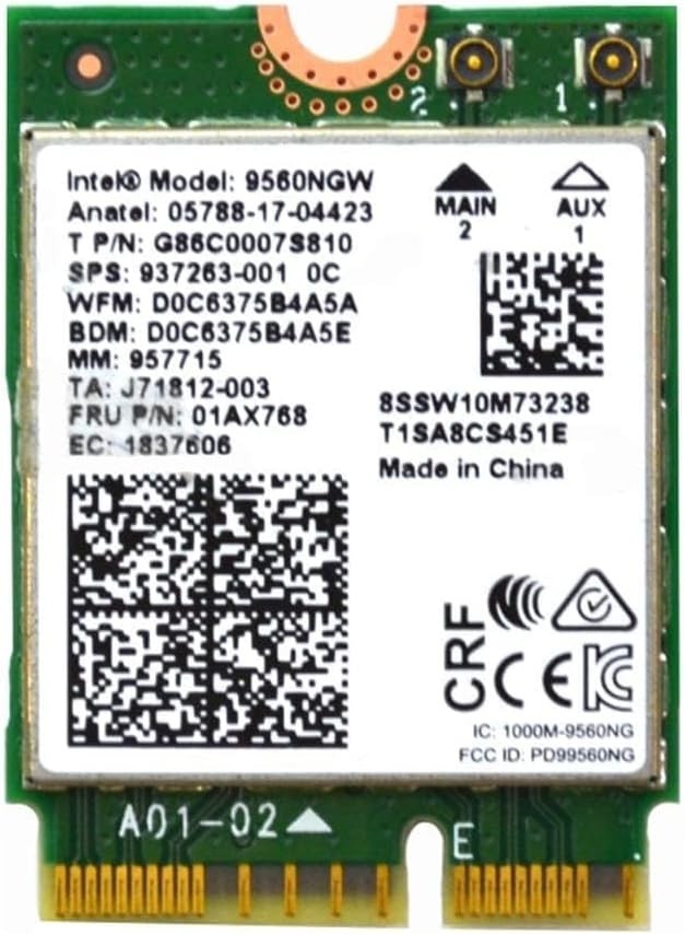 Intel 9560NGW Wireless-AC 9560 802.11AC WLAN PCI-Express Bluetooth 5.1 WiFi Card