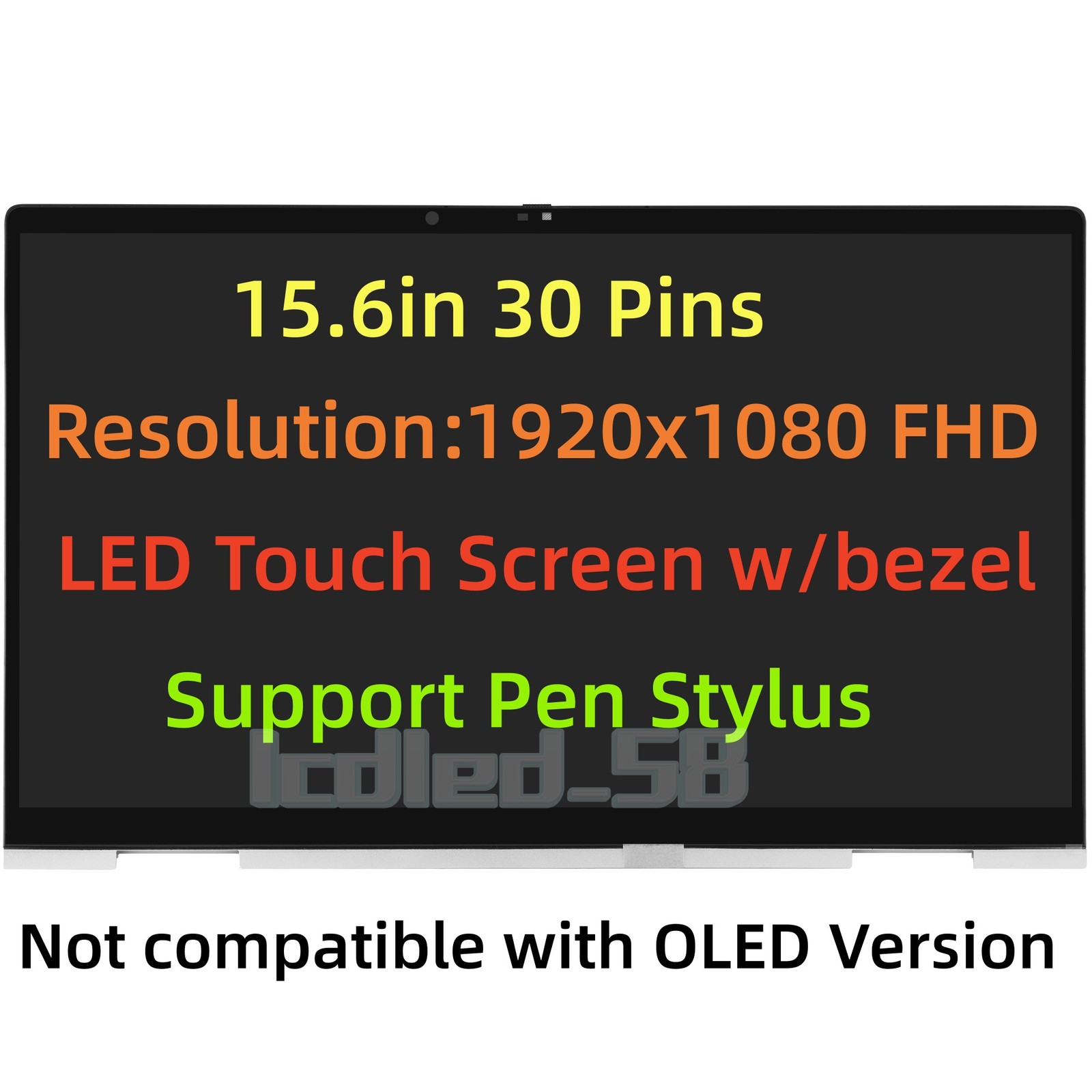 15.6 LCD Touch Screen W/Stylus Assembly FHD for HP ENVY x360 2-in-1 15-fe0053dx