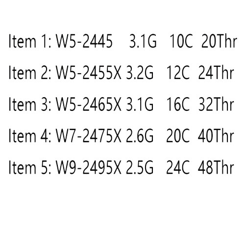 Intel Xeon W5-2445 W5-2455X W5-2465X W7-2475X W9-2495X CPU Processor choosed