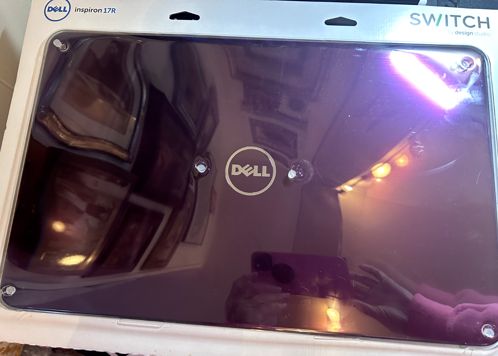 Switch Dell Inspiron 17R Interchangeable LAPTOP COVER Lid Shiny Purple New