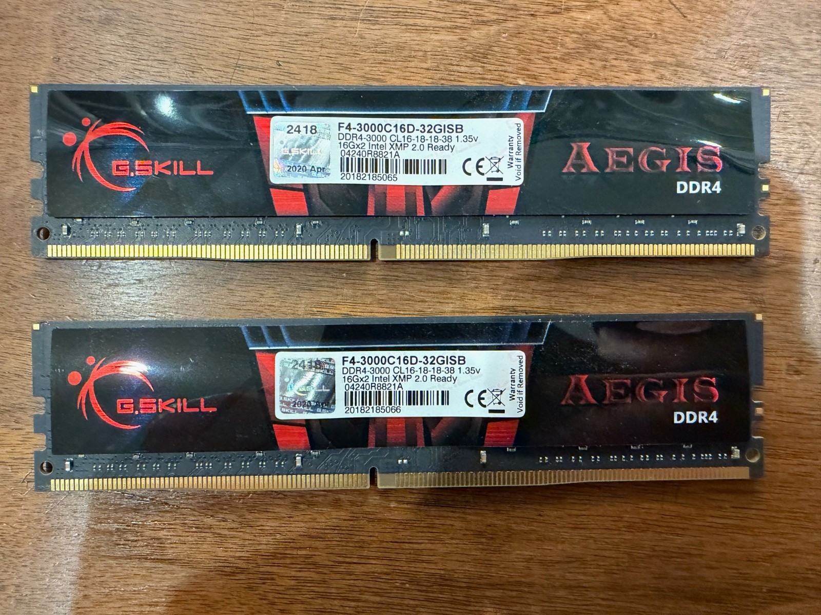 G.SKILL AEGIS Series DDR4 RAM (XMP) 32GB (2x16GB) 3000MT/s CL16-18-18-38