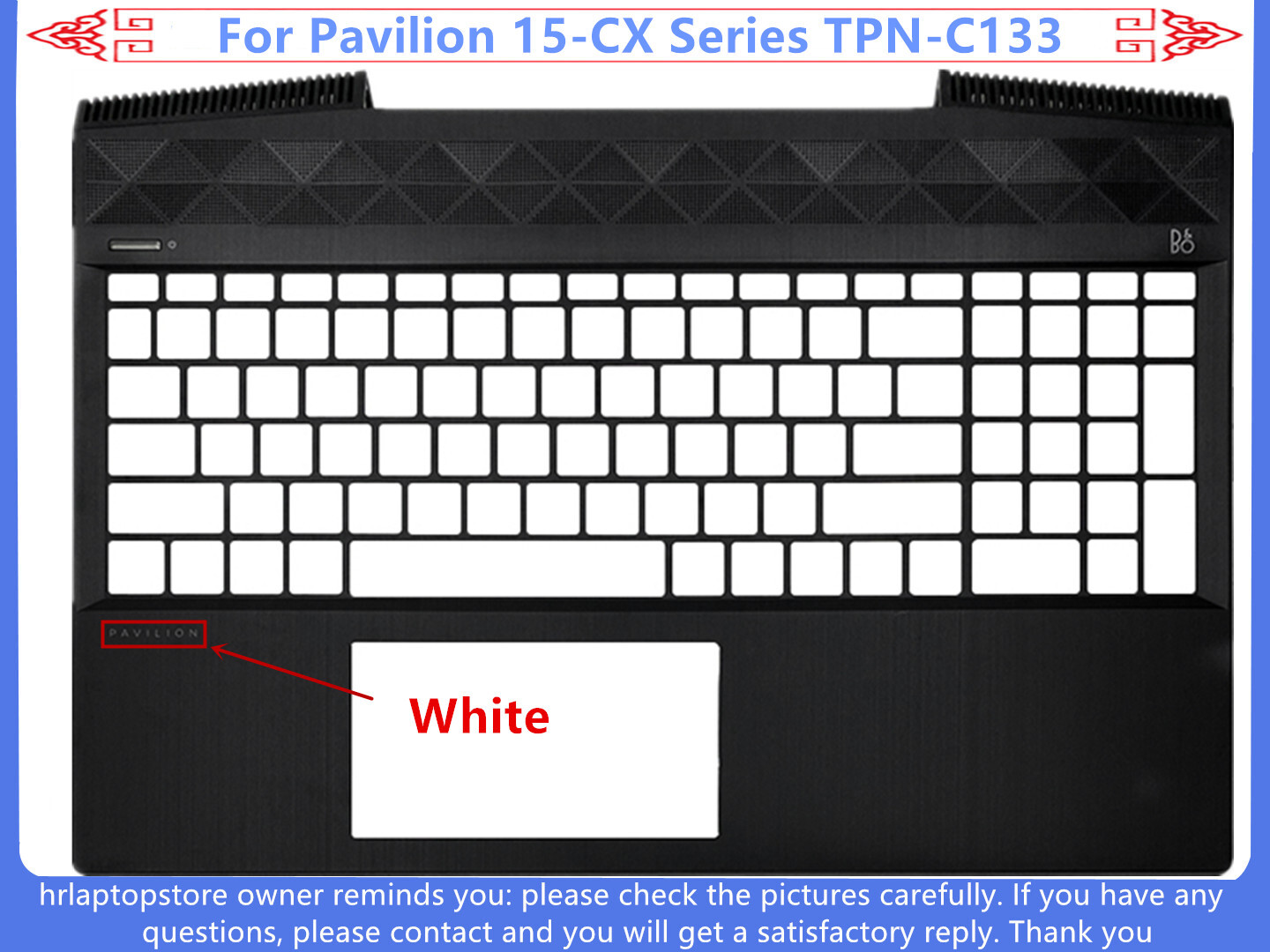 New For HP Pavilion 15-CX Series TPN-C133 Upper Case Palmrest Cover /Bottom Case