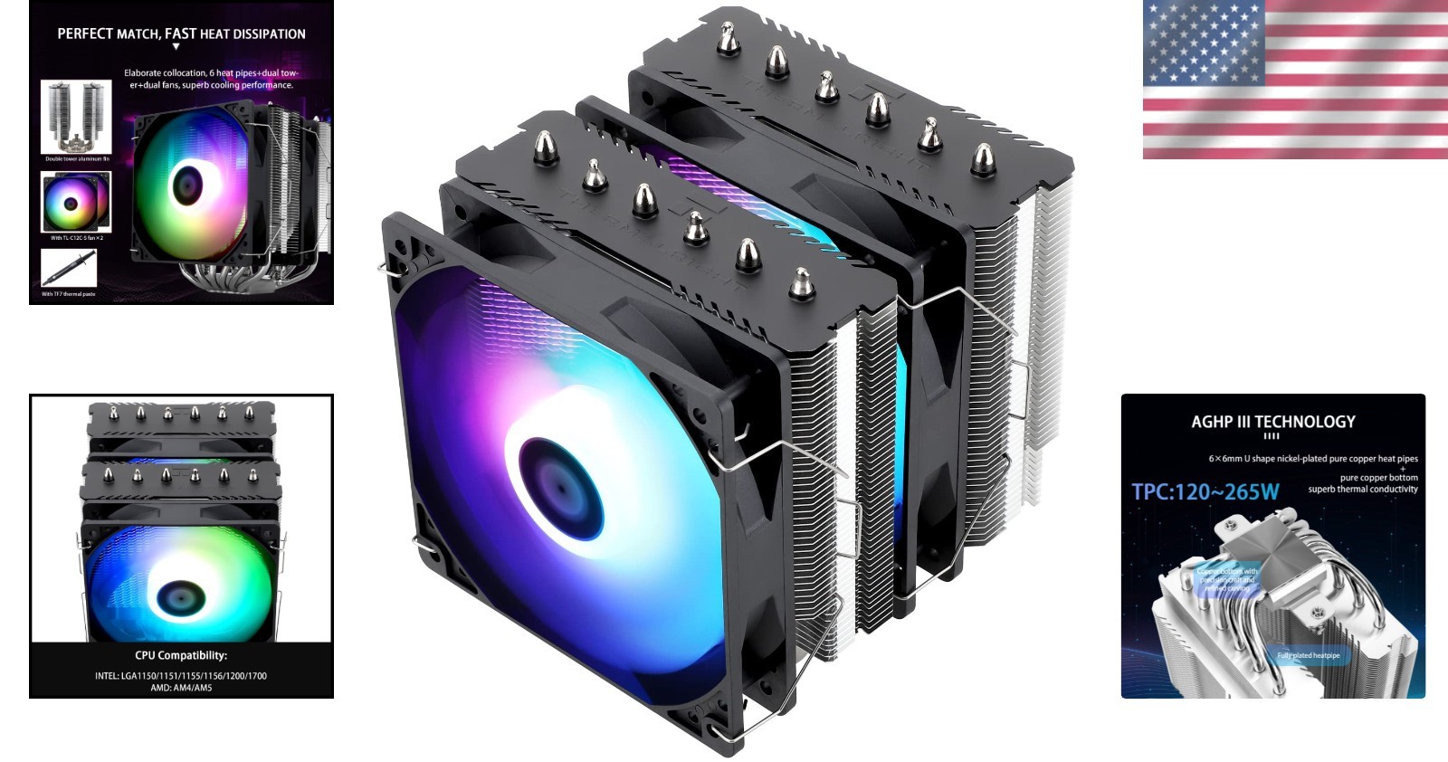 Ultra Silent Peerless Assassin 120 SE ARGB Cooler – 66 CFM Dual Fan Design