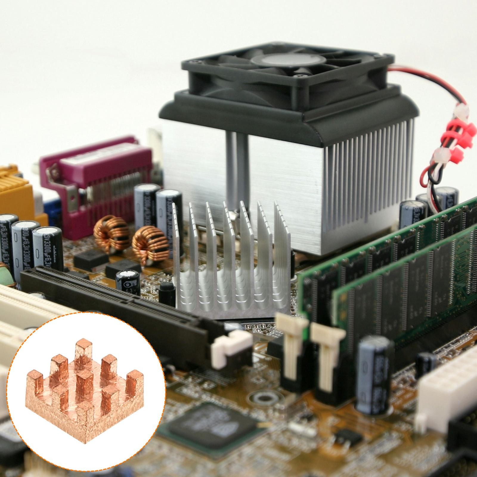 5pcs Copper Heatsink 6x6x3mm with Self Adhesive for IC Chipset Cooler