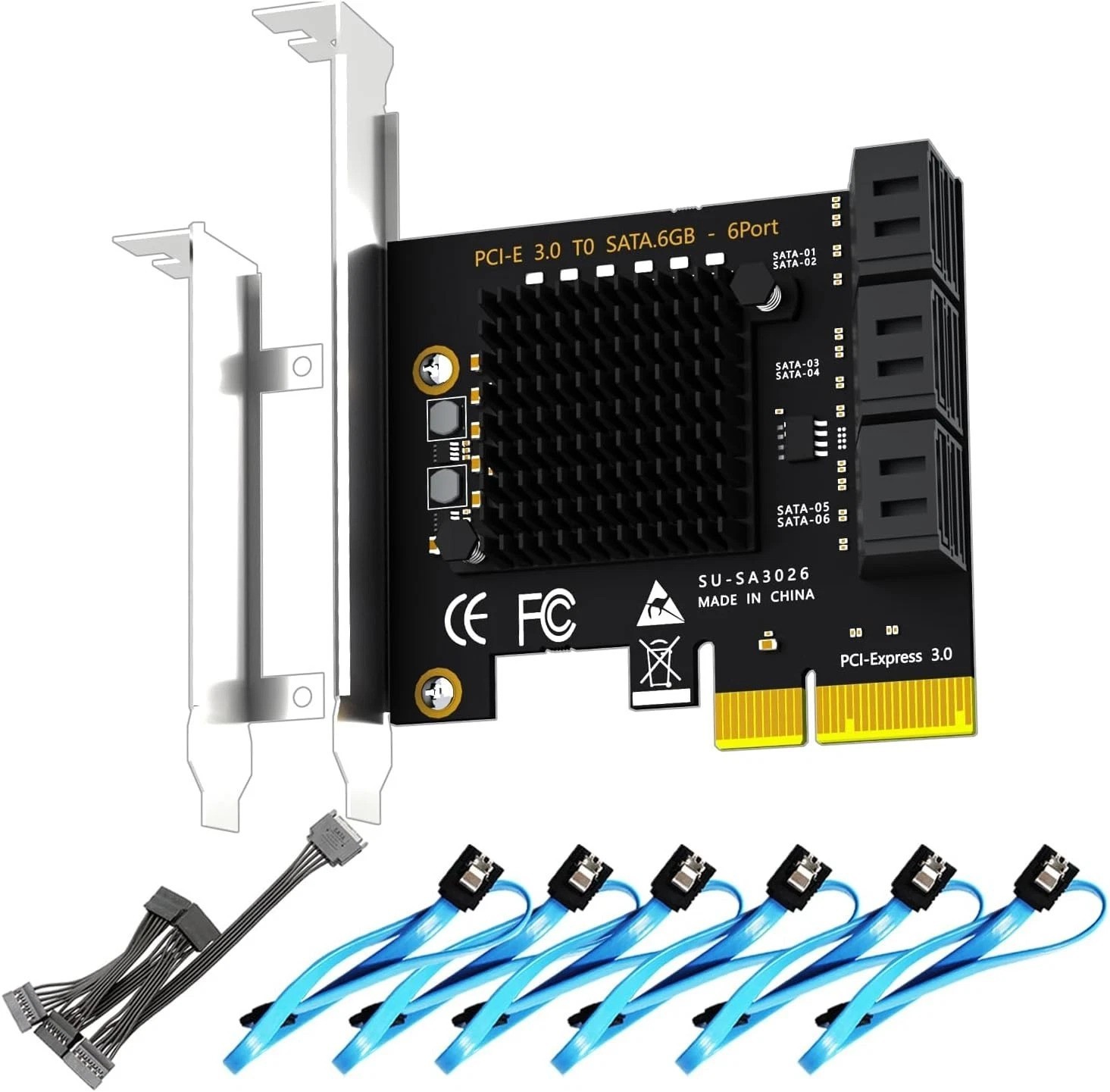 6-Port PCIe X4 SATA III Card – Fast, Compatible & Easy Installation Solution