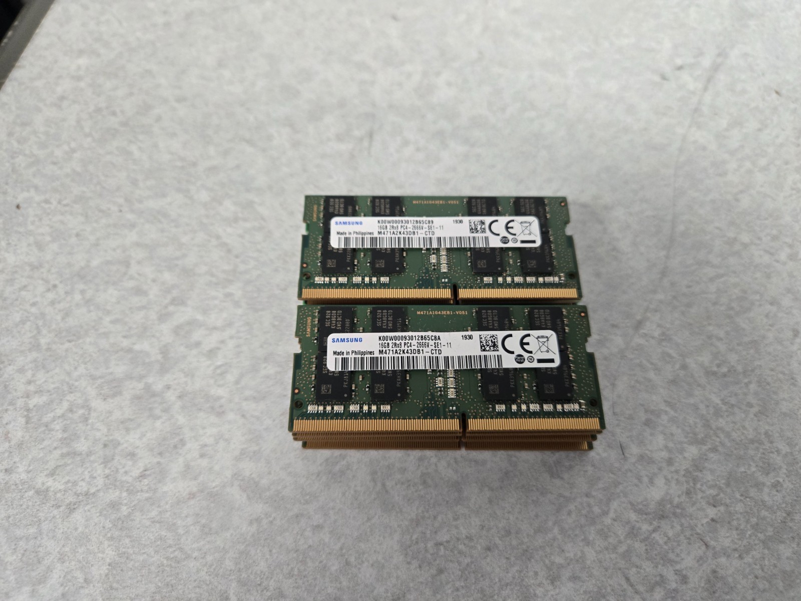 LOT – 10x Sticks – 10x 16GB-PC4-2666V DDR4 SO-DIMMs Samsung TESTED