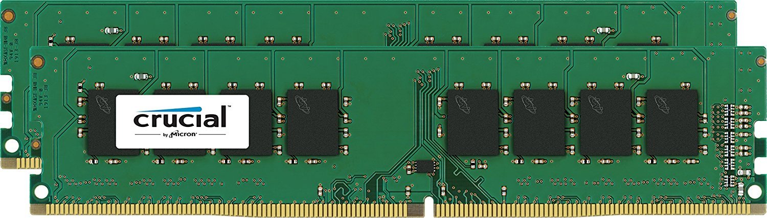 Crucial 16GB Kit 2x 8GB DDR4 2400 Mhz PC4-19200 Desktop Memory DIMM 288-pin