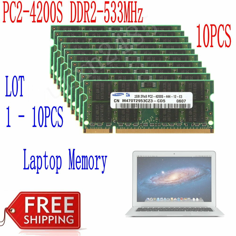 16GB 8GB 4GB 2GB DDR2-533Mhz PC2-4200S 200Pin RAM For Samsung Laptop Memory LOT