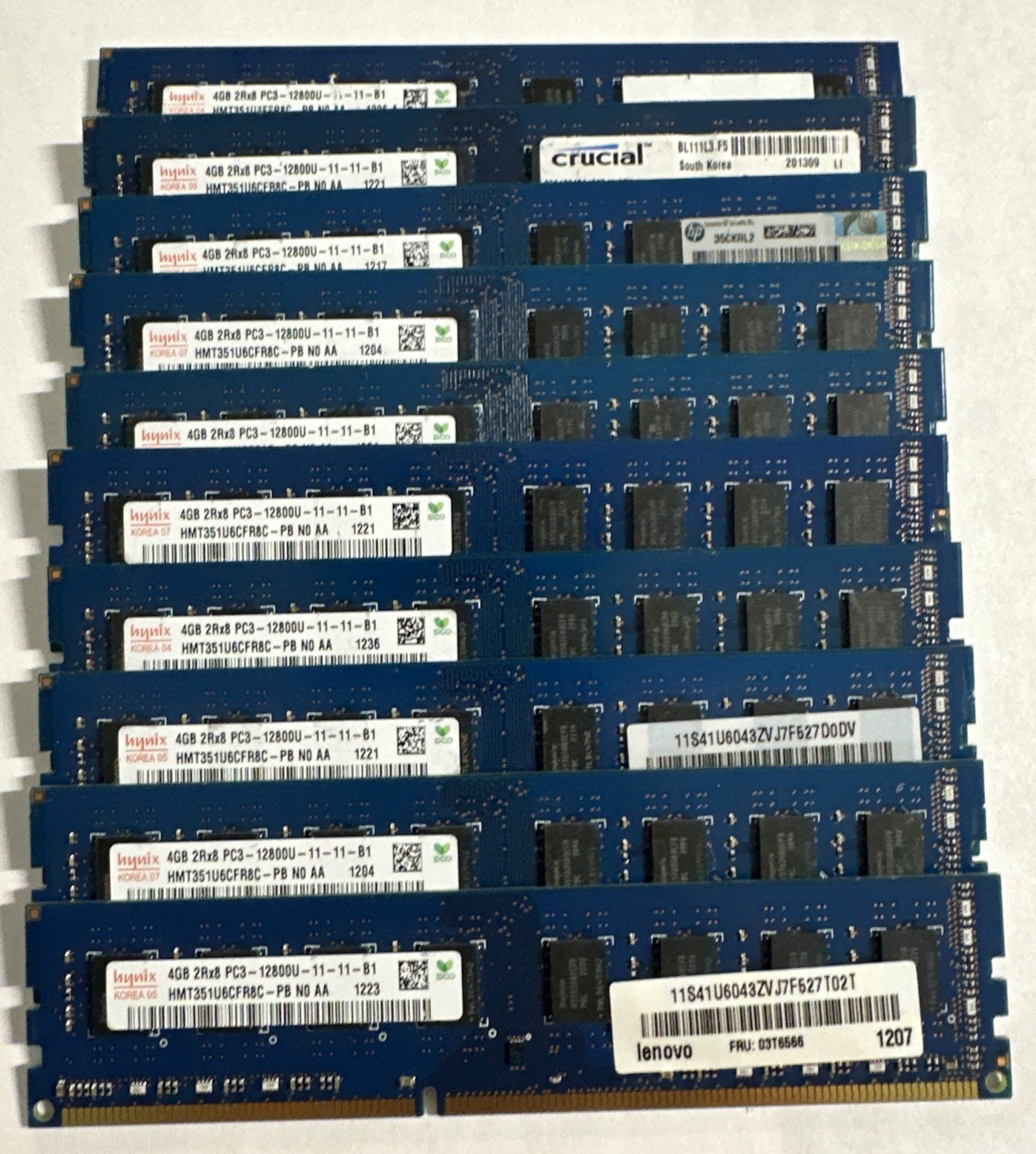 40GB SK HYNIX 10 x 4GB 2RX8 PC3-12800U Desktop Ram HMT351U6*