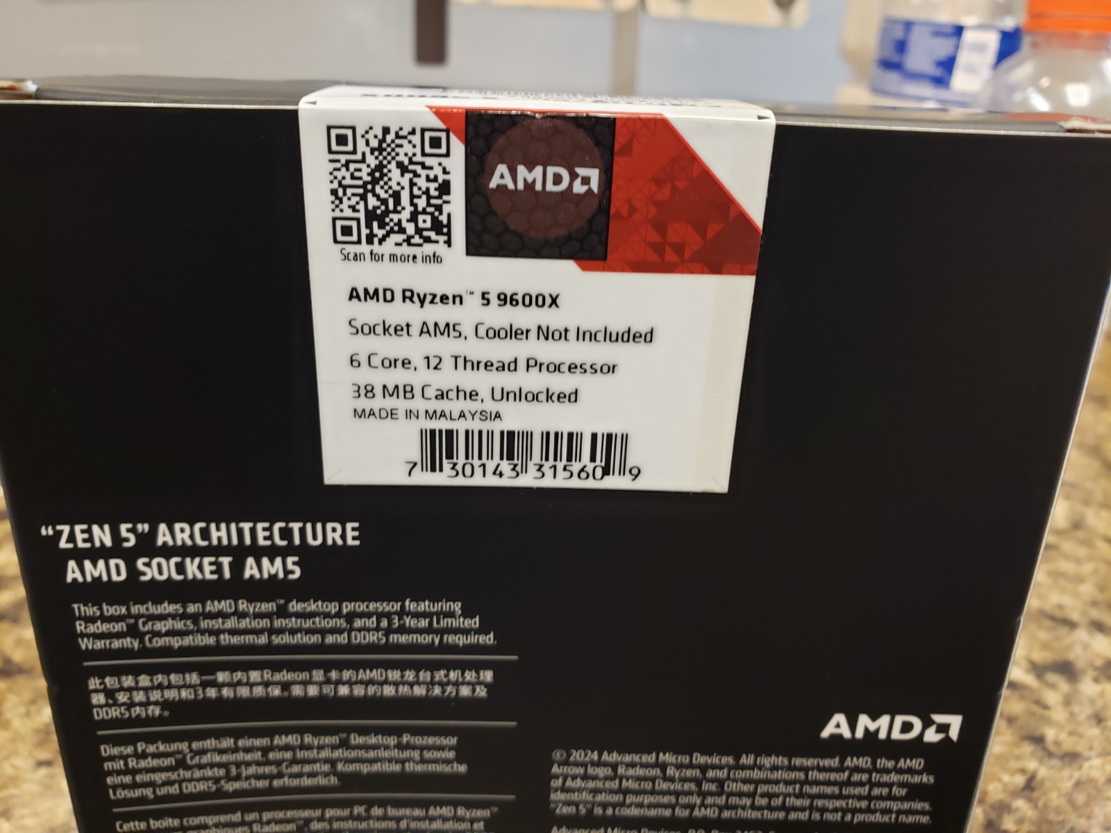 AMD Ryzen 5 9600X 6-Core, 12-Thread Unlocked Desktop Processor NEW SEALED