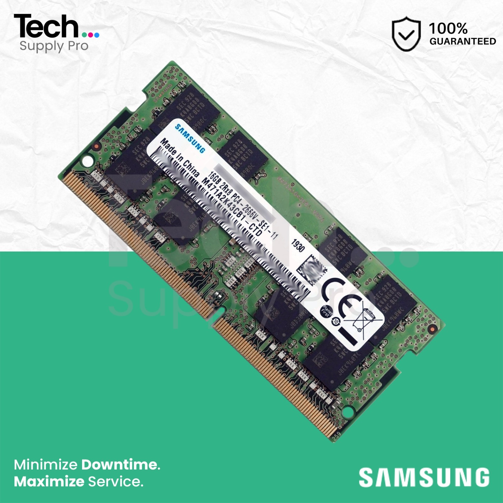 M471A2K43CB1-CTD Samsung 16GB PC4-21300 DDR4-2666MHz NON-ECC SODIMM Memory