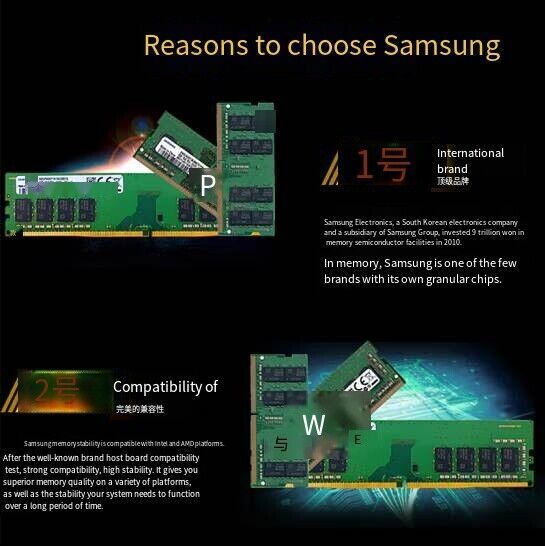 Samsung DDR4 4GB 8GB 16GB RAM 2400 Desktop Memory PC4-19200 PC4 21300 PC4-25600