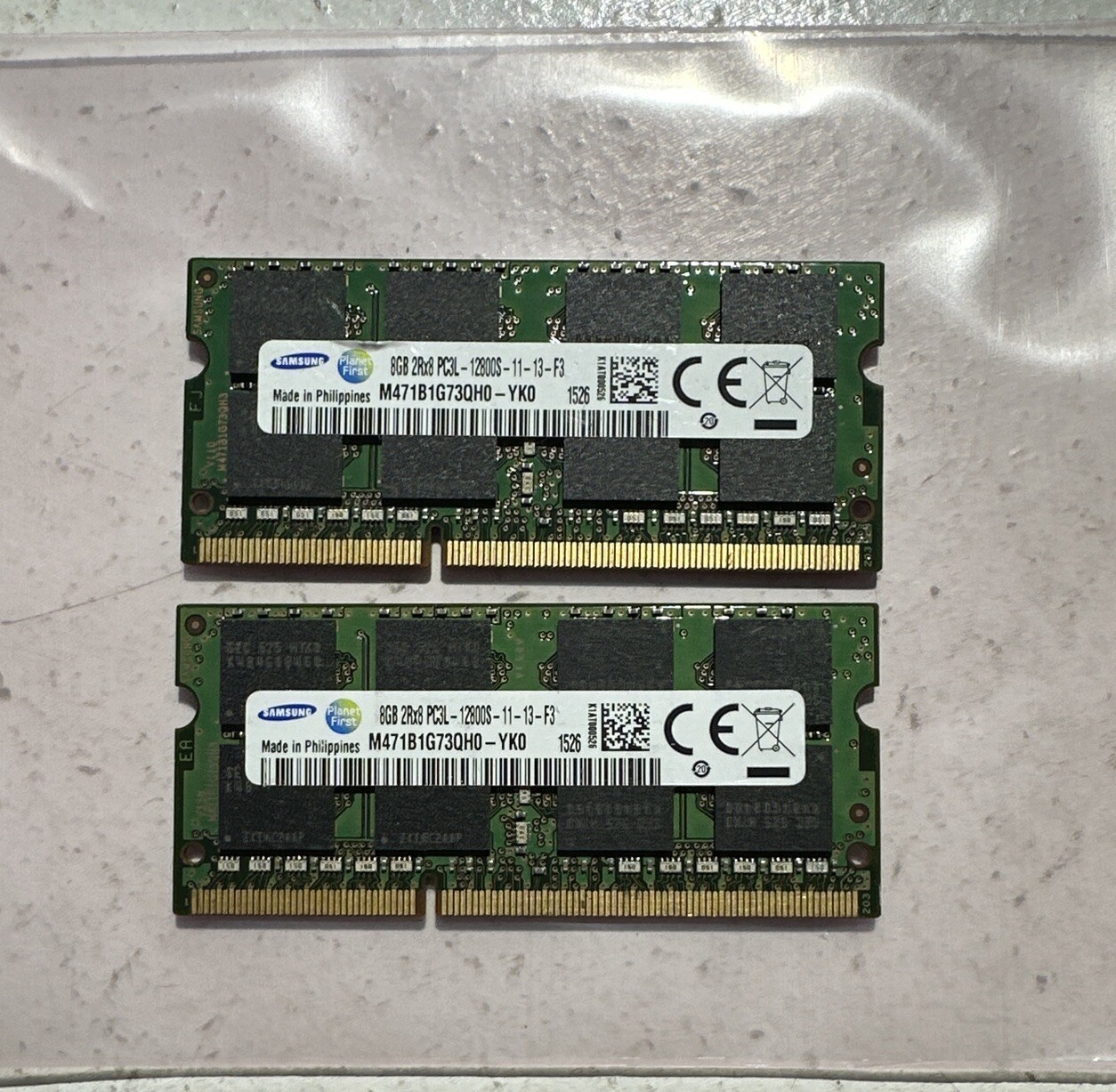 Samsung 16GB (2 x 8GB) PC3L-12800S DDR3-1600 Laptop Ram Memory M471B1G73QH0-YK0