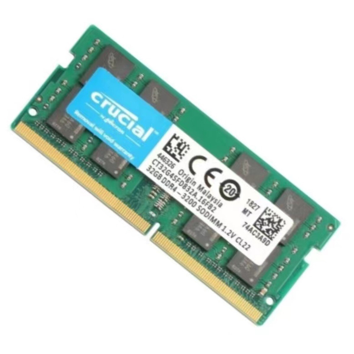 64GB (2X 32GB ) Crucial DDR4 3200MHz PC4-25600 SODIMM Memory Ram CT32G4SFD832A