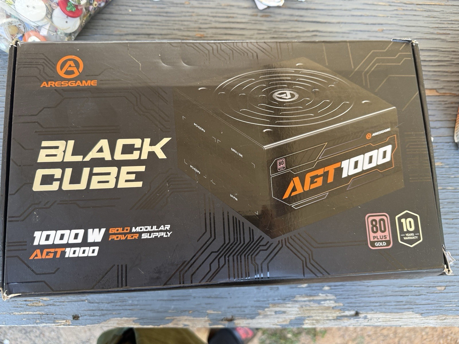 Aresgame AGT1000 1000W 80 PLUS Gold Modular ATX PSU, Black SATA PCI-E