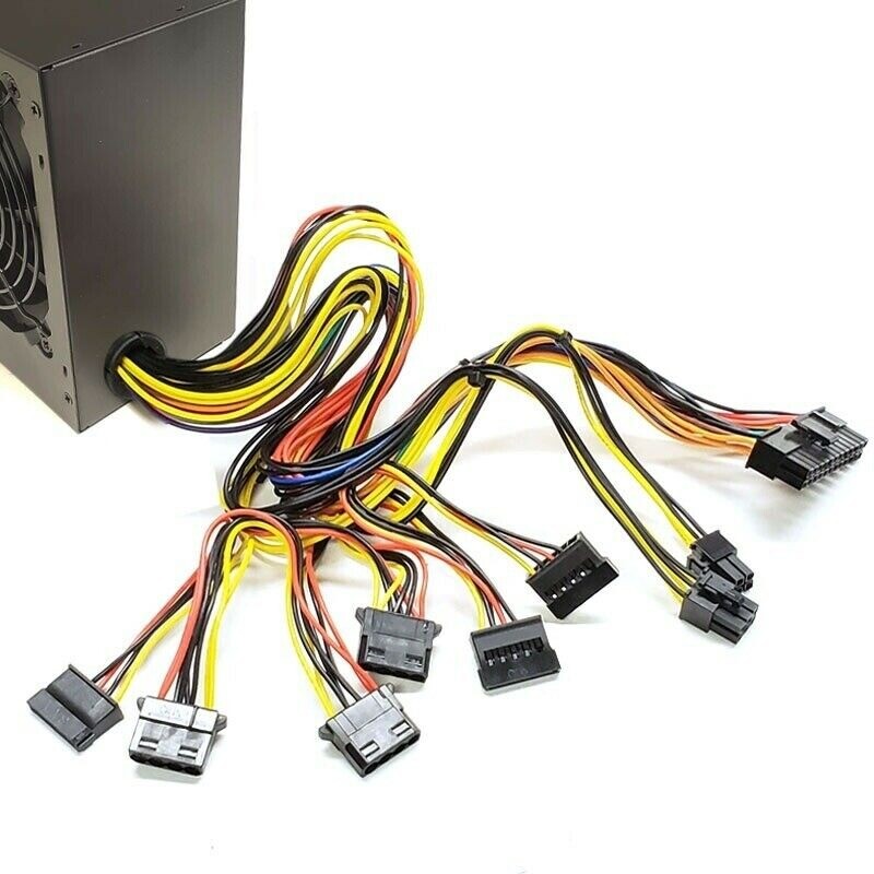 Green (2x 8-Pin) 650w-MAX ATX PS 12cm-Fan 20+4Pin SATA PCIe 6+2 / 4+4 pin-New