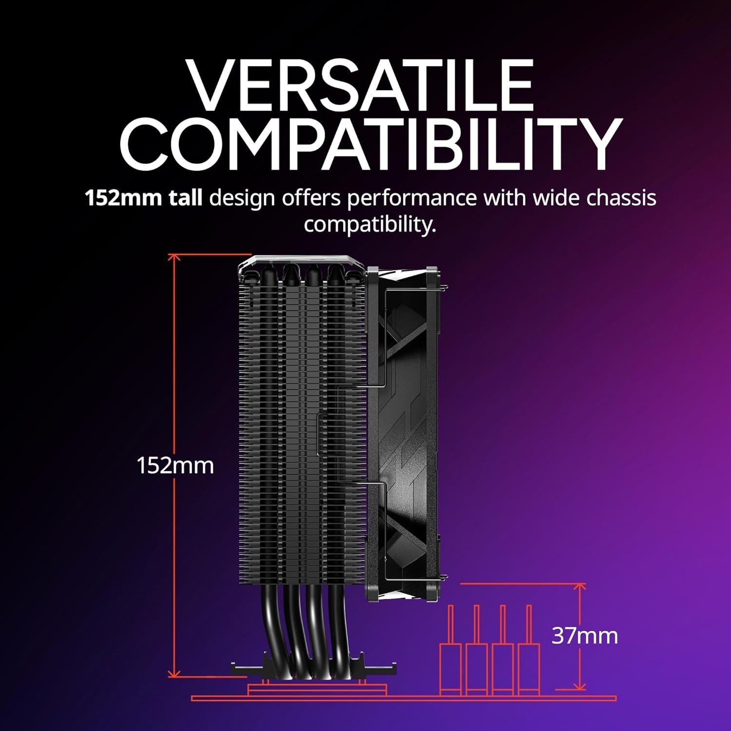 Hyper 212 PRO ARGB CPU Air Cooler – 120mm High Performance PWM Fan, 4 Copper …