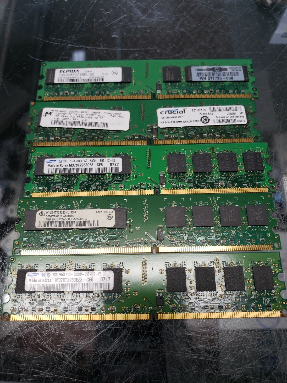 1GB DDR2 PC2-5300U Desktop intel Memory TESTED WORKING FREE SHIPPING