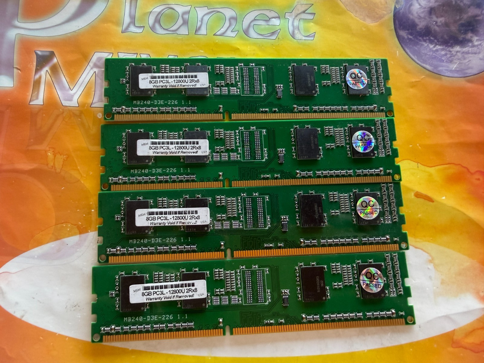 LOT OF 32GB (4X8GB) DDR3 PC3L-12800 1600MHz NON ECC UDIMM Desktop MEMORY 2RX8