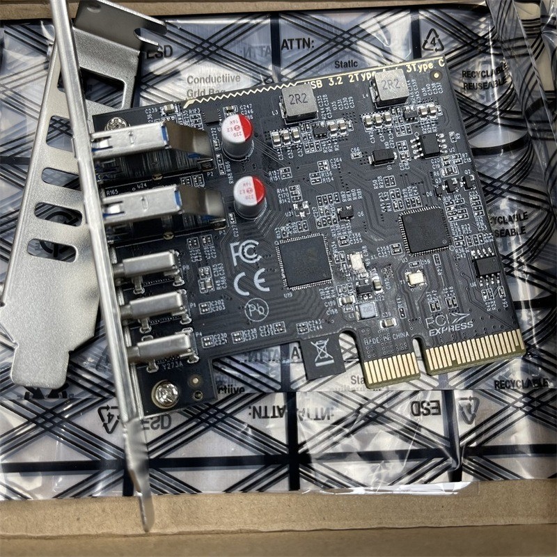 Desktop PCI-E 4X to Type-C+A 5 USB adapter board USB3.2 gen2 expansion 10Gbps