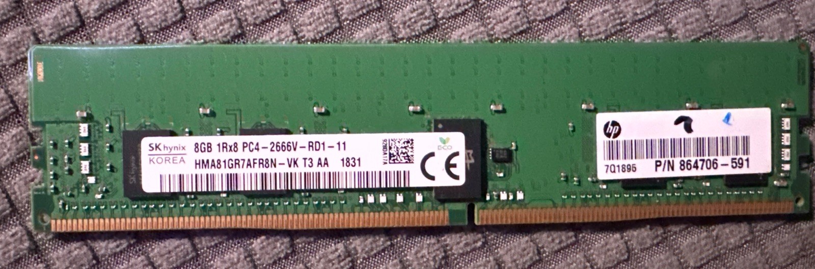 Hynix 8GB 1Rx8 PC4-2666V-R HMA81GR7AFR8N-VK HMA81GR7CJR8N-VK Server Memory RAM