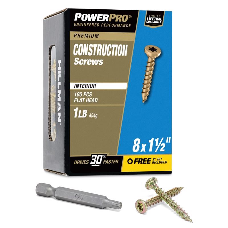 Hillman 48579 Star Drive Flat Head Exterior Wood Deck Screw #8 x 1-1/2 in.