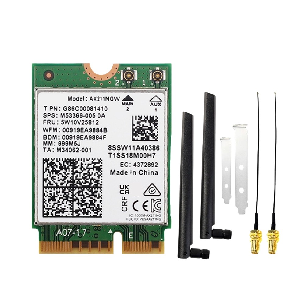 6E AX211NGW WiFi Card with 8DB Antenna 5374Mbps Tri Band 2.4G/5G/6Ghz BT5.6099