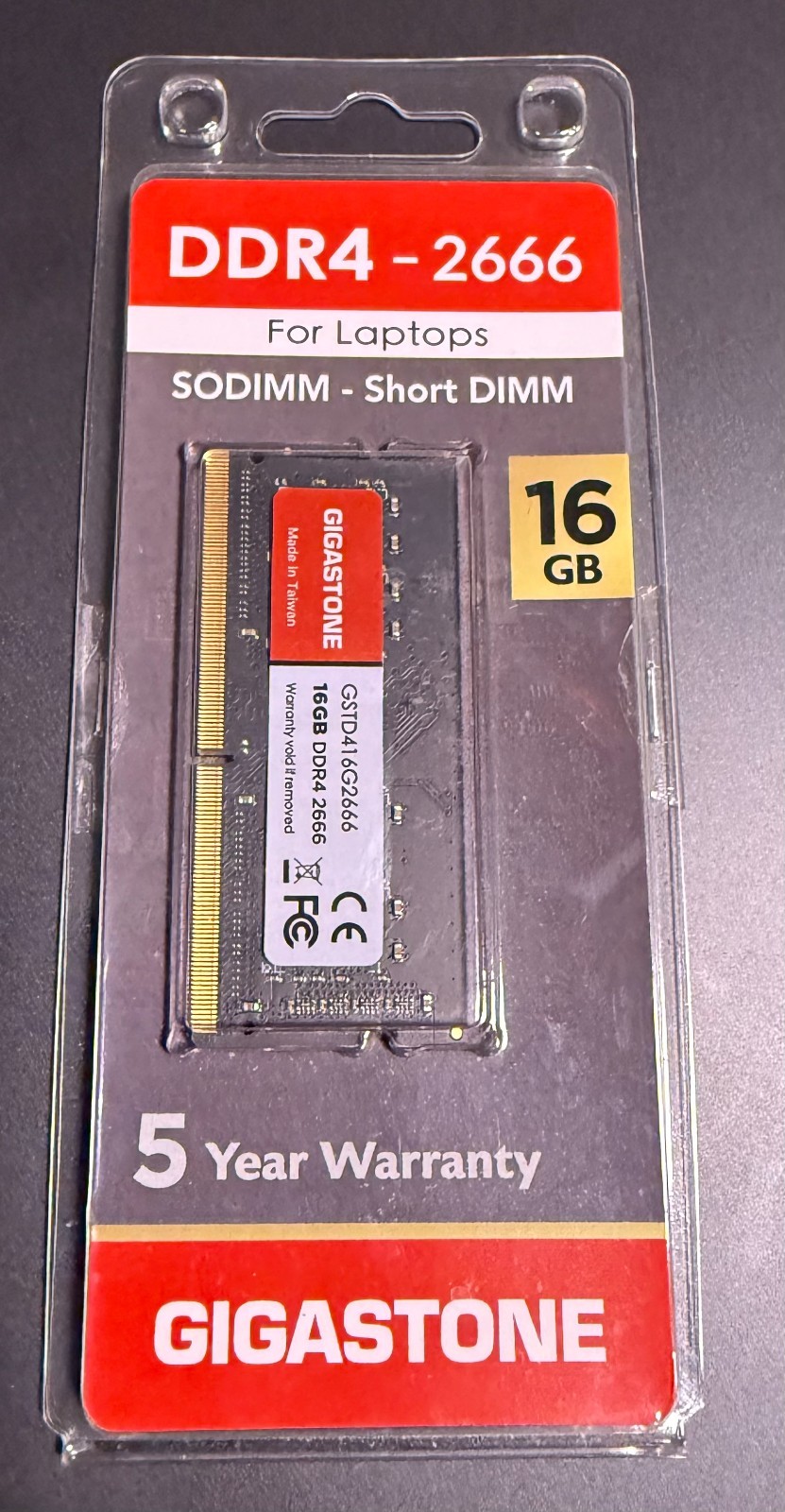 Gigastone DDR4 16GB 2666MHz PC4-21300 CL19 1.2V SODIMM 260 Pin Ram Upgrade