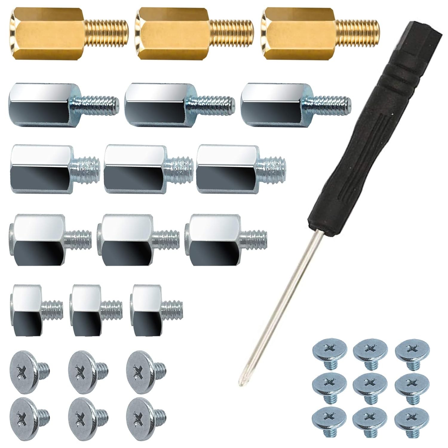 NVMe M.2 SSD Screws Kit Motherboard Standoff 30 Pcs
