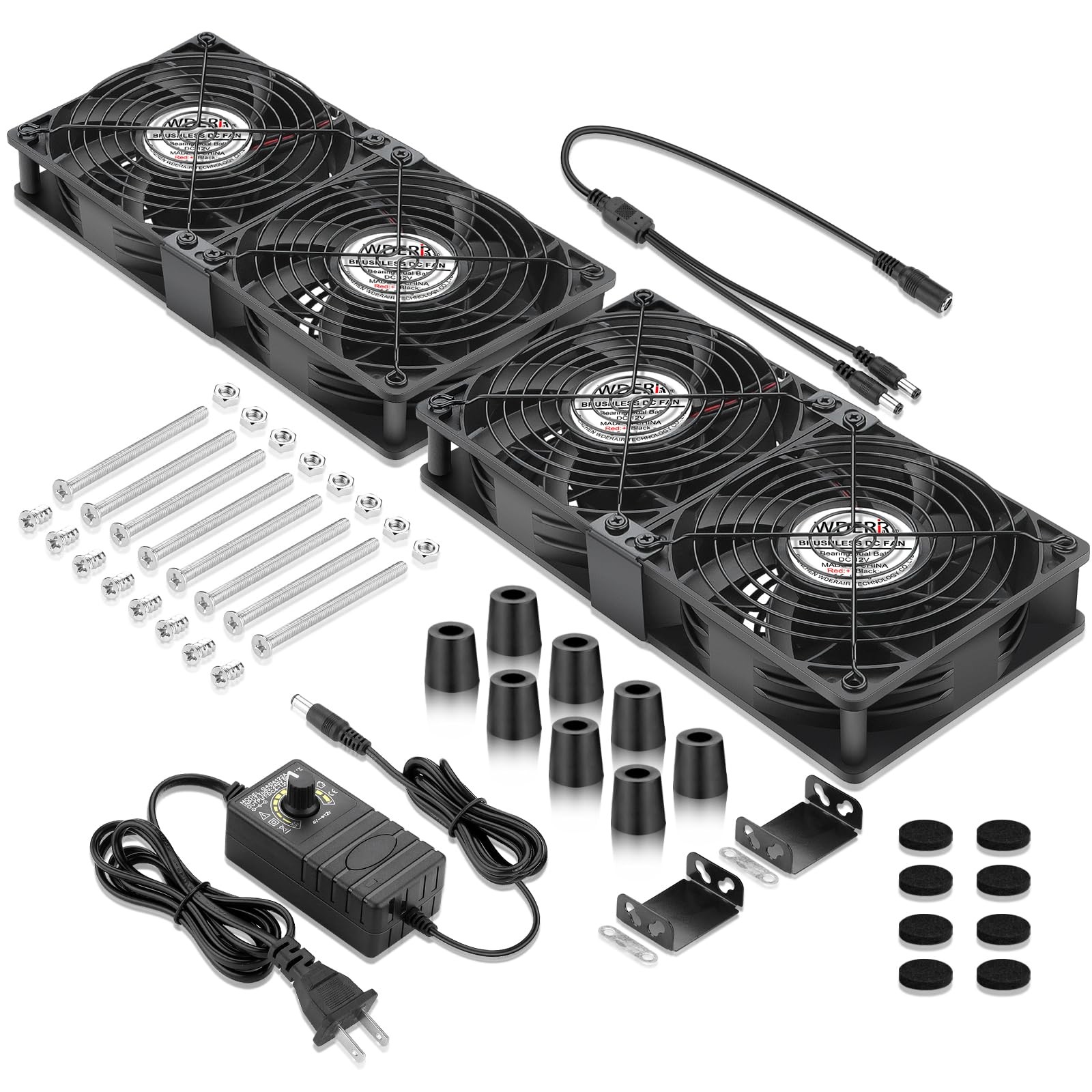 4 x 120mm Server Rack Computer Big Airflow Cooling Fans with AC 110V -240V Va…