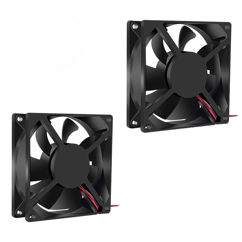 2Pcs 12V 3.14in 0.98in 80mm x x 25mm DC Fan 8025 Brushless 2pcs 2pin