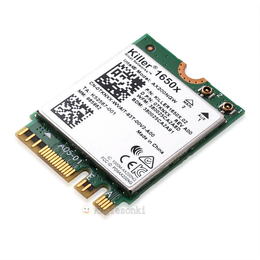 Killer 1650X AX200MGW Wi-Fi 6 2.4Gbps Dual Band Bluetooth 5.1 NGFF card TKNXX