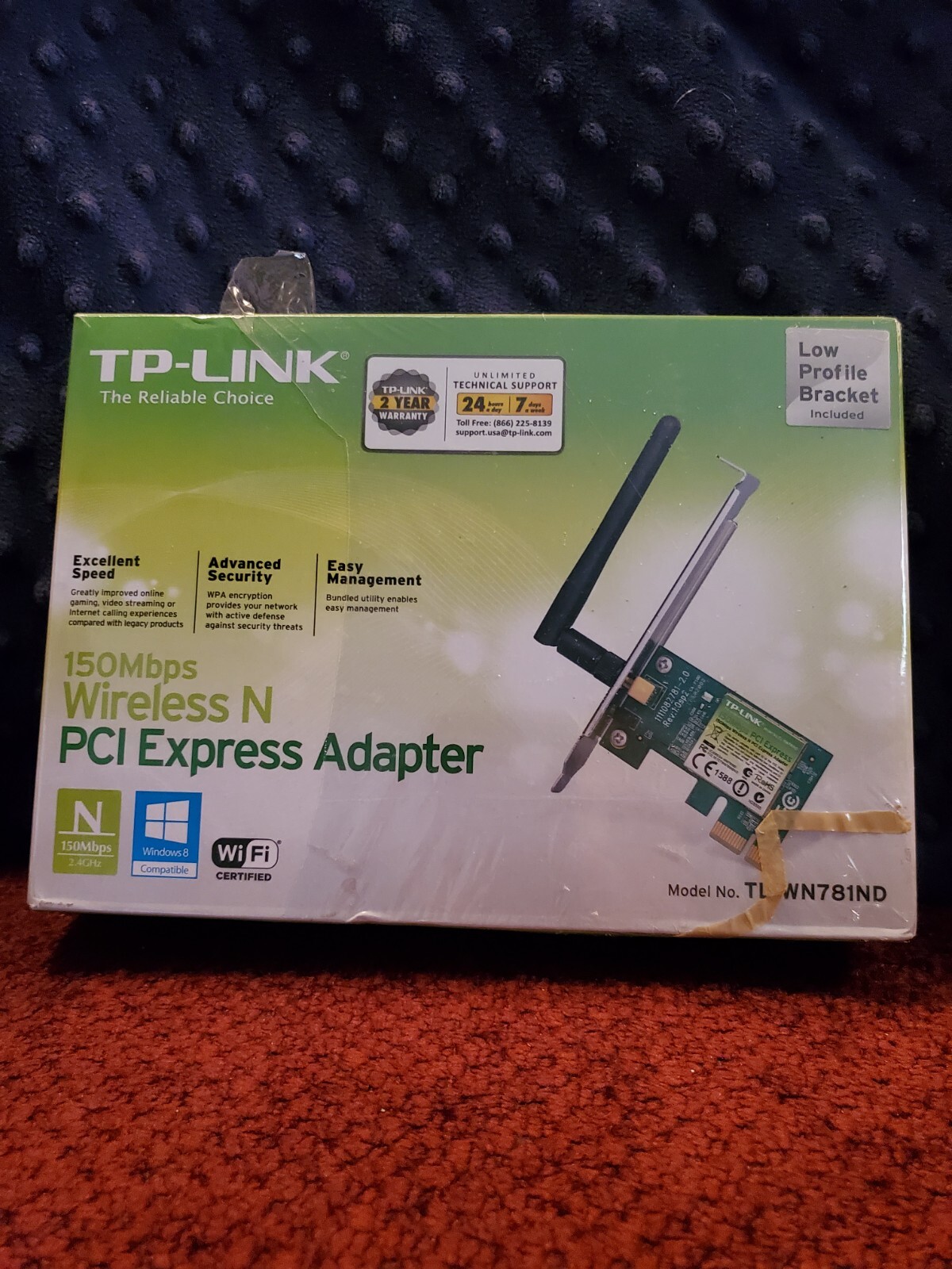 TP-Link 150 Mbps Wireless N PCl Express Adapter Model TL-WN781ND Ver 2.2