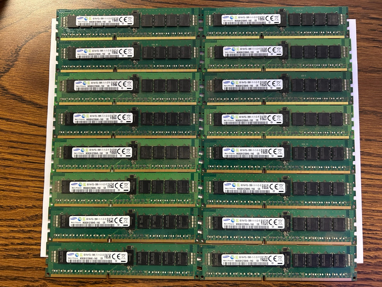 LOT OF 16 Samsung M393B1G70BH0-YK0 8GB 1RX4 PC3L-12800R DDR3 ECC RDIMM RAM