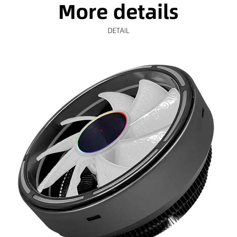 COOLMOON Down Pressure CPU Cooler 3 Pin RGB Air Cooling Fan Heatsink Intel AMD