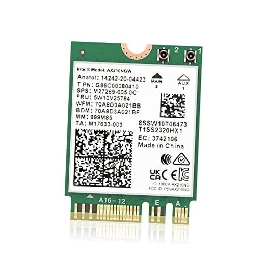 AX210NGW WiFi 6E Card M.2 5400Mbps Tri-Band Wireless Module for Laptop,11AX
