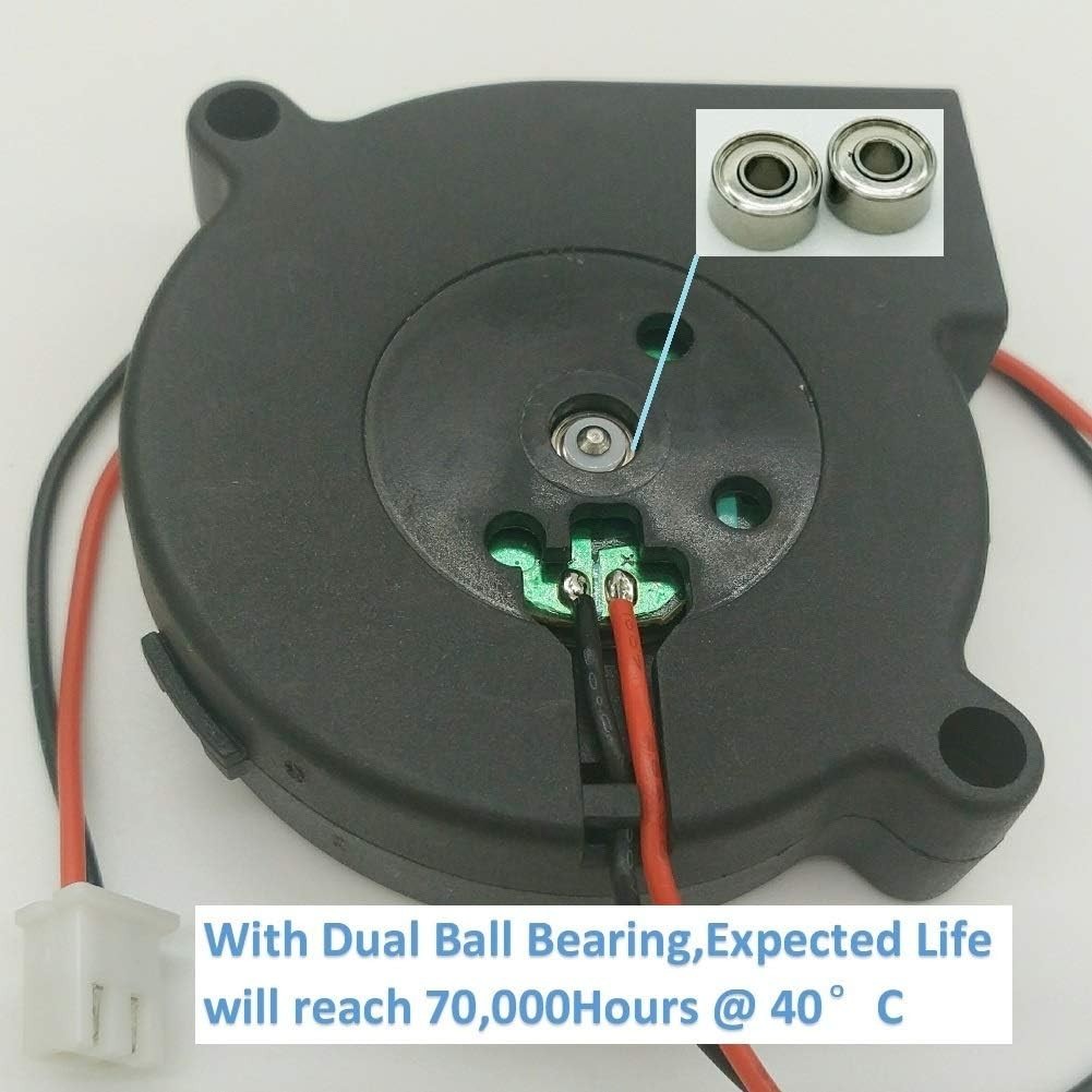 50mm 24V DC Dual Ball Bearing Brushless Cooling Fan 2 Pack for 3D Printers Co…