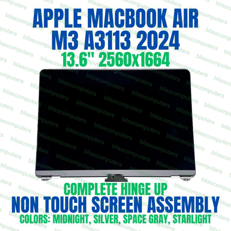 13.6″ LCD Full Display Assembly Macbook Air Retina M3 A3113 2024 EMC 8611