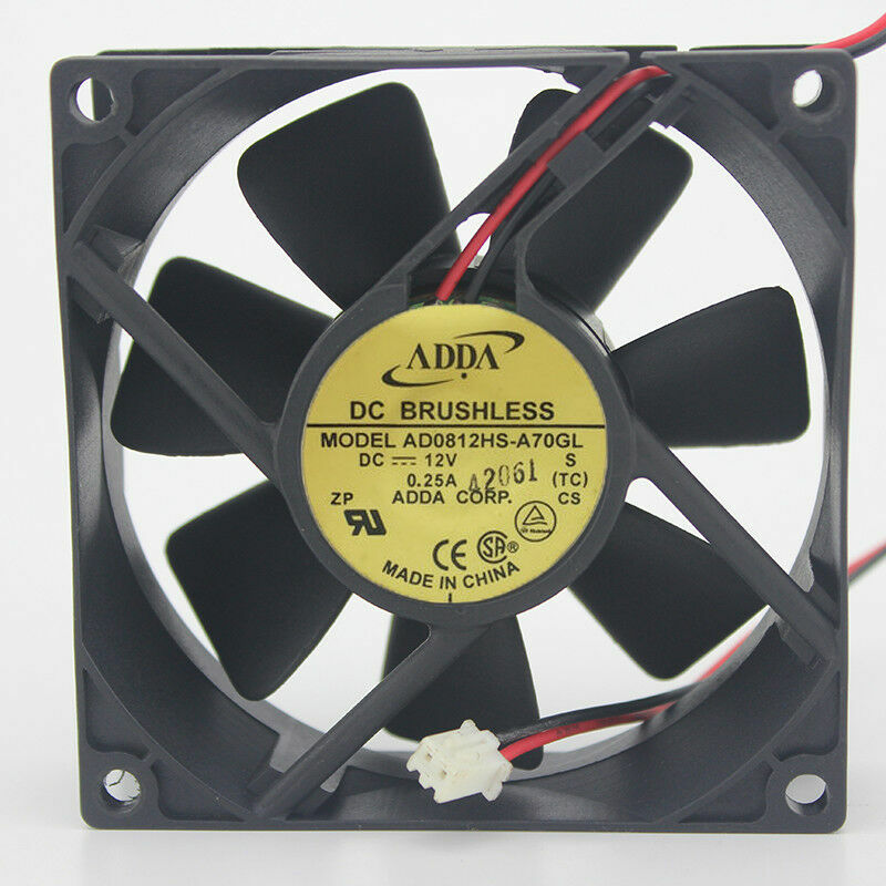 AD0812HS-A70GL 12V 2-PIN Connector 80mm x 80 mm x 25mm Case Power Supply Fan