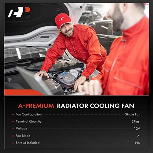 Left Engine Radiator Cooling Fan Assembly Compatible with Select Left Side