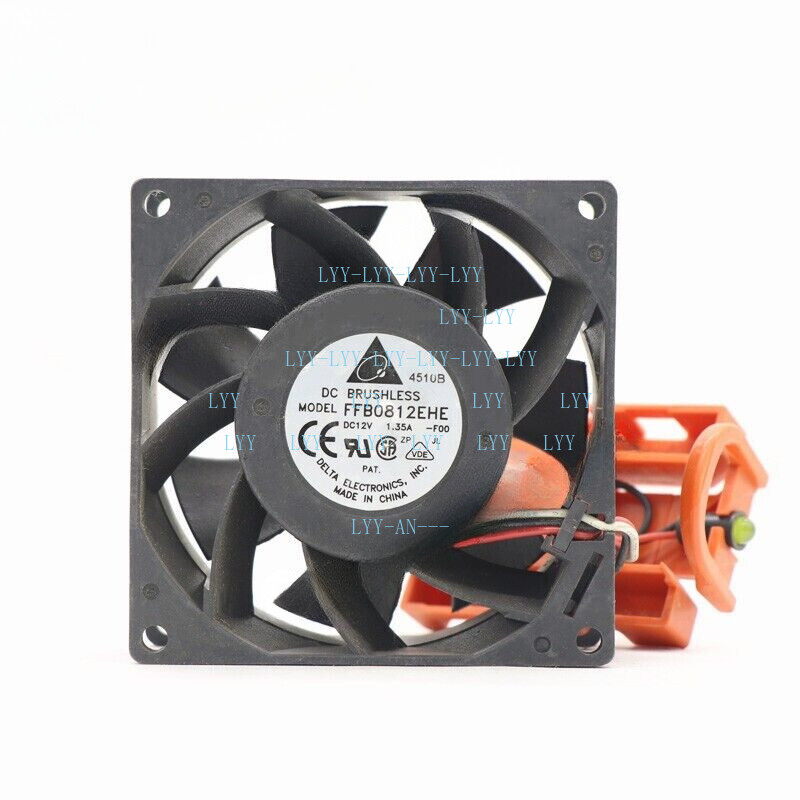 Delta FFB0812EHE DC 12V 1.35A 80*80*38mm 3-line Ball Bearing Server Cooling Fan