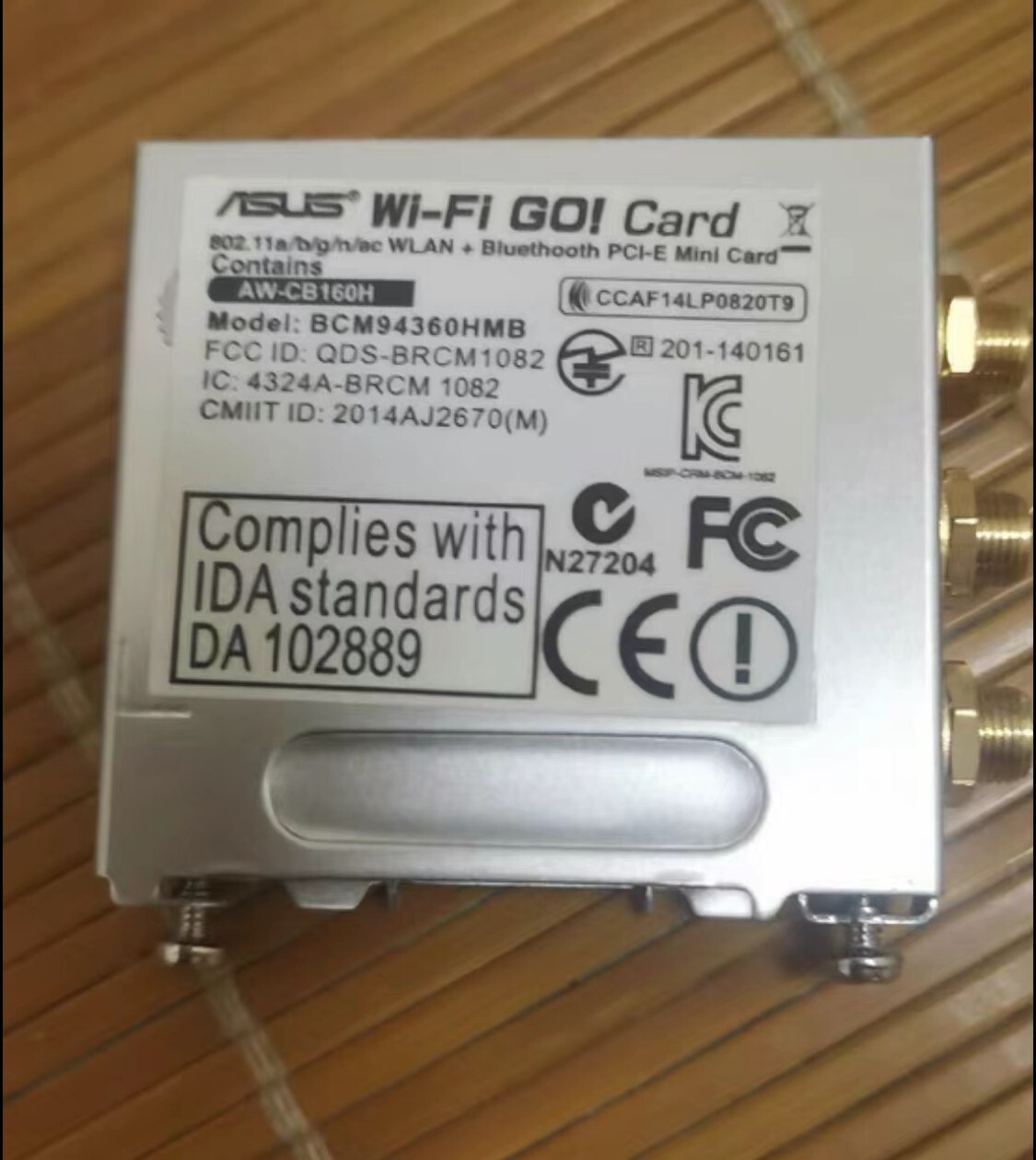 AW-CB160H 3T3R WIFI GO Card Bluetooth For Asus X99 Z170 DELUXE – NO ANTENNA