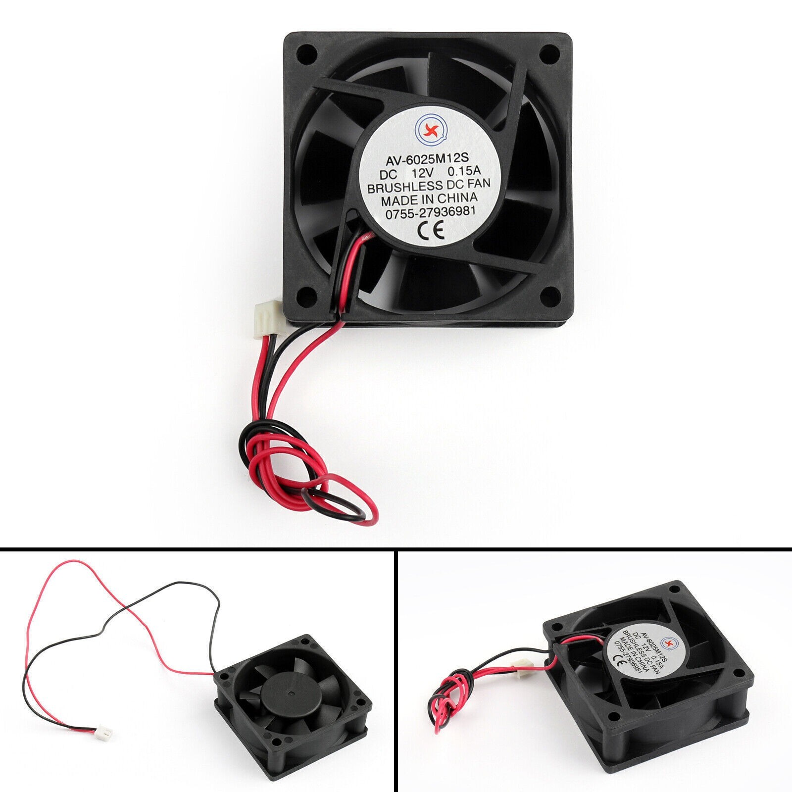1Pcs DC Brushless Cooling Fan 12V 0.15A 6025s 60x60x25mm 2 Pin CUP Computer TY