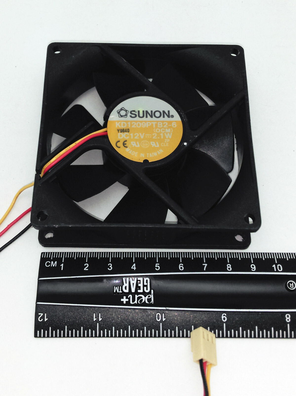 SUNON 90mm x 25mm Dual-Ball Bearing 12V DC 3pin PC Cooler, 9cm Case Cooling Fan