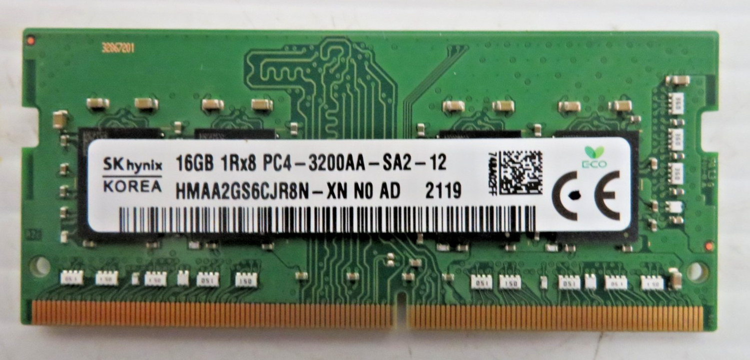 SK Hynix 16GB 1RX8 PC4-3200AA 3200Mhz SODIMM RAM Memory Module HMAA2GS6CJR8N-XN