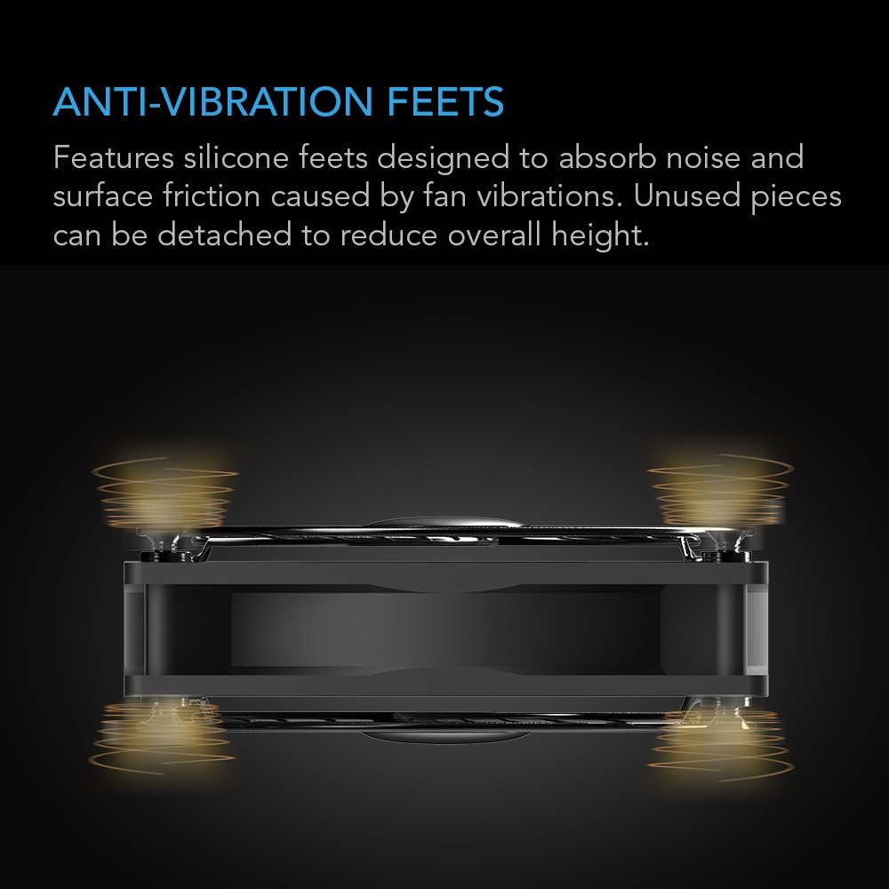 AC Infinity MULTIFAN S7, Quiet Dual 120mm USB Fan, UL-Certified for Black