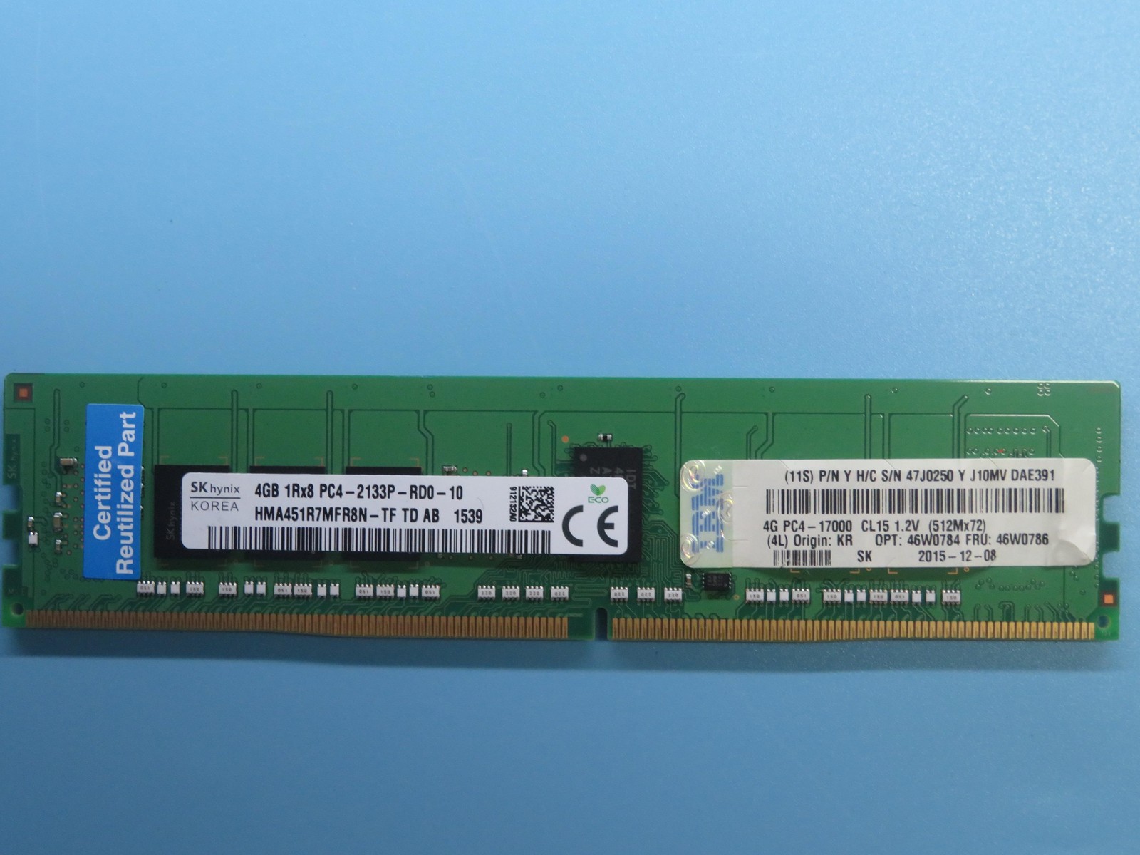 IBM 46W0786 4GB (1X4GB) PC4-17000 DDR4-2133MHZ SDRAM